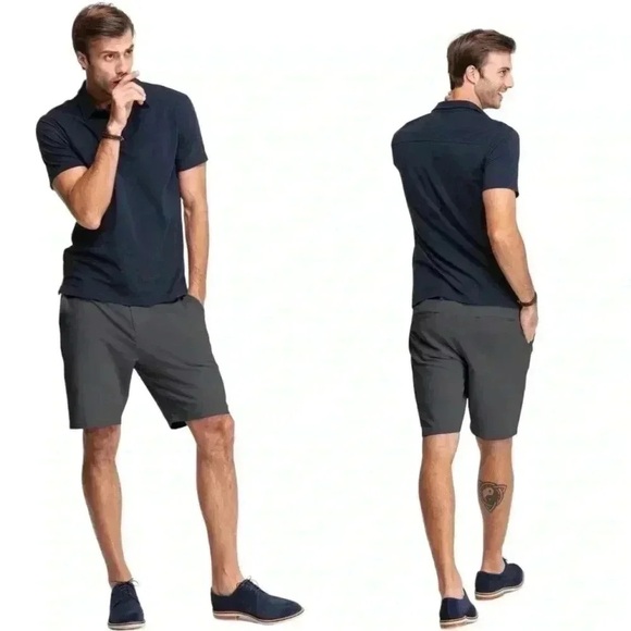 Swet Tailor Men’s 28 Gray Chino Shorts Stretch Cotton Spandex NWT Golf Travel - Picture 1 of 16